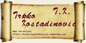 Trpko Kostadinović vizit kartica